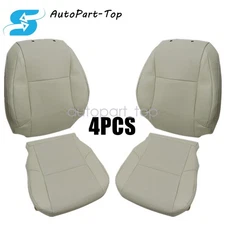 Driver & Passenger Bottom-Top Leather Seat Cover Tan Fits 2010-2017 Lexus GX460