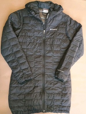 Columbia 590TD Parka Womens Sz S Black Turbodown Omni Heat Quilted Long Coat 