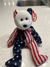 Ty Beanie Babies Spangle Bear USA Flag Plush 1999 3-7 Years 3-4 4-7 Age Range