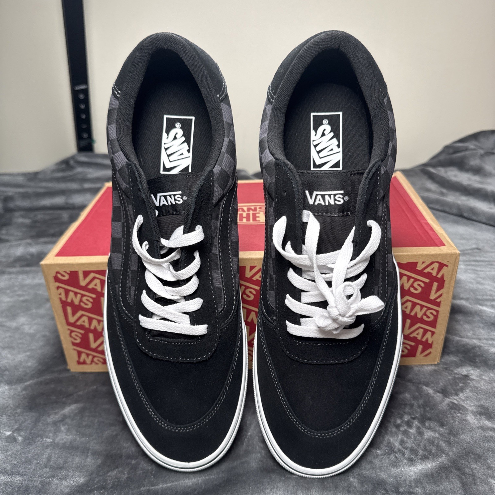 Vans Brooklyn LS Checkerboard Size 13 Men's Canvas Suede Skate Shoes NEW thumbnail 3