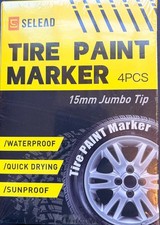 Tire Paint Marker 4 Jumbo Pack White Paint-new Factory Sealed-by Selead Tire Paint Marker 4 Jumbo Pack White Paint-new Factory Sealed-by Selead