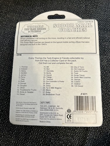ERTL Sodor Mail Coaches. Thomas The Tank Engine & Friends. NEW AND SEALED 1995 - Picture 2 of 2