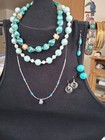 Lot Of 10++Vintage Blue Powder Coated Crackle Beaded Necklaces Trifari Earrings+ — photo 2