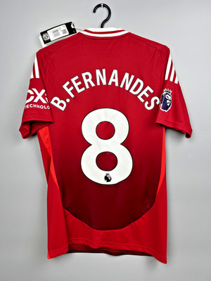 B.Fernandes Manchester United Jersey 24/25 Home Soccer Shirt Men Adidas Size S