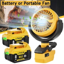 Cordless Cooling Fan Clip-on For Dewalt 20V Li-ion Battery Portable Jobsite Fan