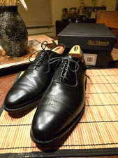 Allen Edmonds "Vernon" Black Perforated Dress Oxfords Shoes, Excellent, Size 12D