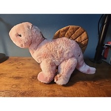 Fao Schwarz Glow Brights Triceratops Dinosaur Lights Sounds Pink Plush Stuffed