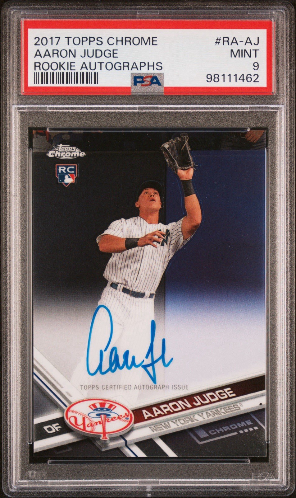 2017 Topps Chrome Aaron Judge RC Rookie Auto Autograph PSA 9 Yankees #RA-AJ SSP