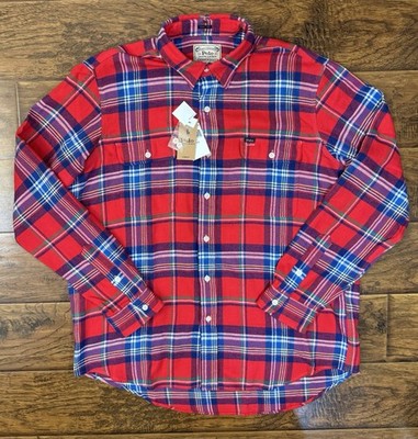 Polo Ralph Lauren Shirt Mens XL Red Plaid Lightweight Cotton Flannel Lumberjack