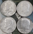 1964 Kennedy Half Dollars - 4 ea - 90% Silver-Above Average Circulated Condition