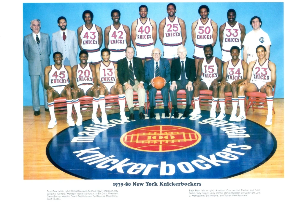 1979 1980 NEW YORK KNICKS TEAM PHOTO BASKETBALL NBA USA HOF