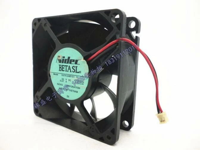 Genuine NIDEC D07A-24B1S1 01 7025 0.07A 70*70*25MM 24V 2 wire inverter fan - Image 4 of 4