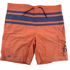 VTG Polo Ralph Lauren Mens Medium Board Shorts Orange Lined Swim Trunks 90s Y2K