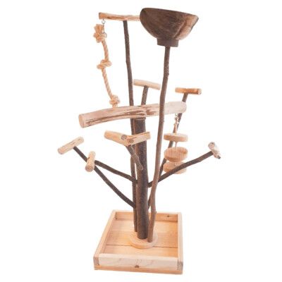 Vogelspielplatz 80cm hoch , Kletterbaum Freisitz für Sittiche Finken