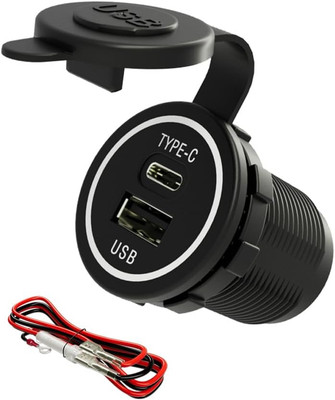 YM1218 USB Type C 28W Fast Charger Waterproof with Cap Type C USB Car Charger So