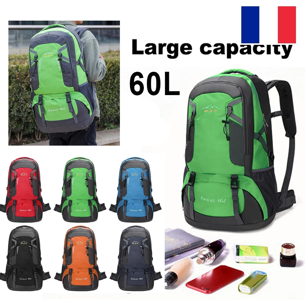 60L Grand Imperméable Sac à dos randonnée camping sac voyage