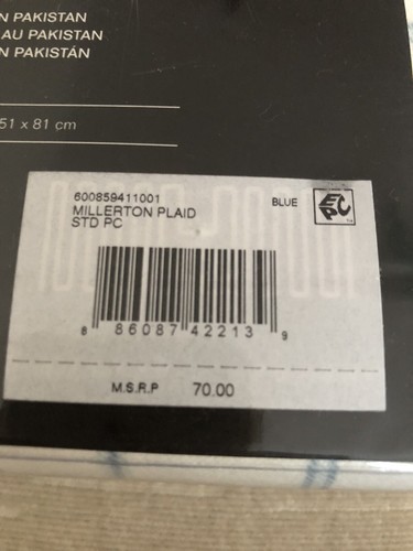 Blau weiß Millerton karierte LRL Ralph Lauren Flanell Std Kissenbezüge neu mit Etikett - Bild 3 von 5