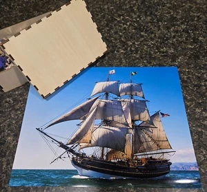 Sailing Ship full color wood jigsaw with custom box