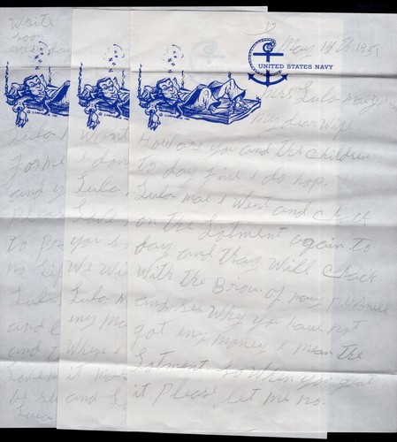 USA Military Navy 1951 ILLUSTRATED Cover with Letter. Korean War Period. USNR - Picture 3 of 4