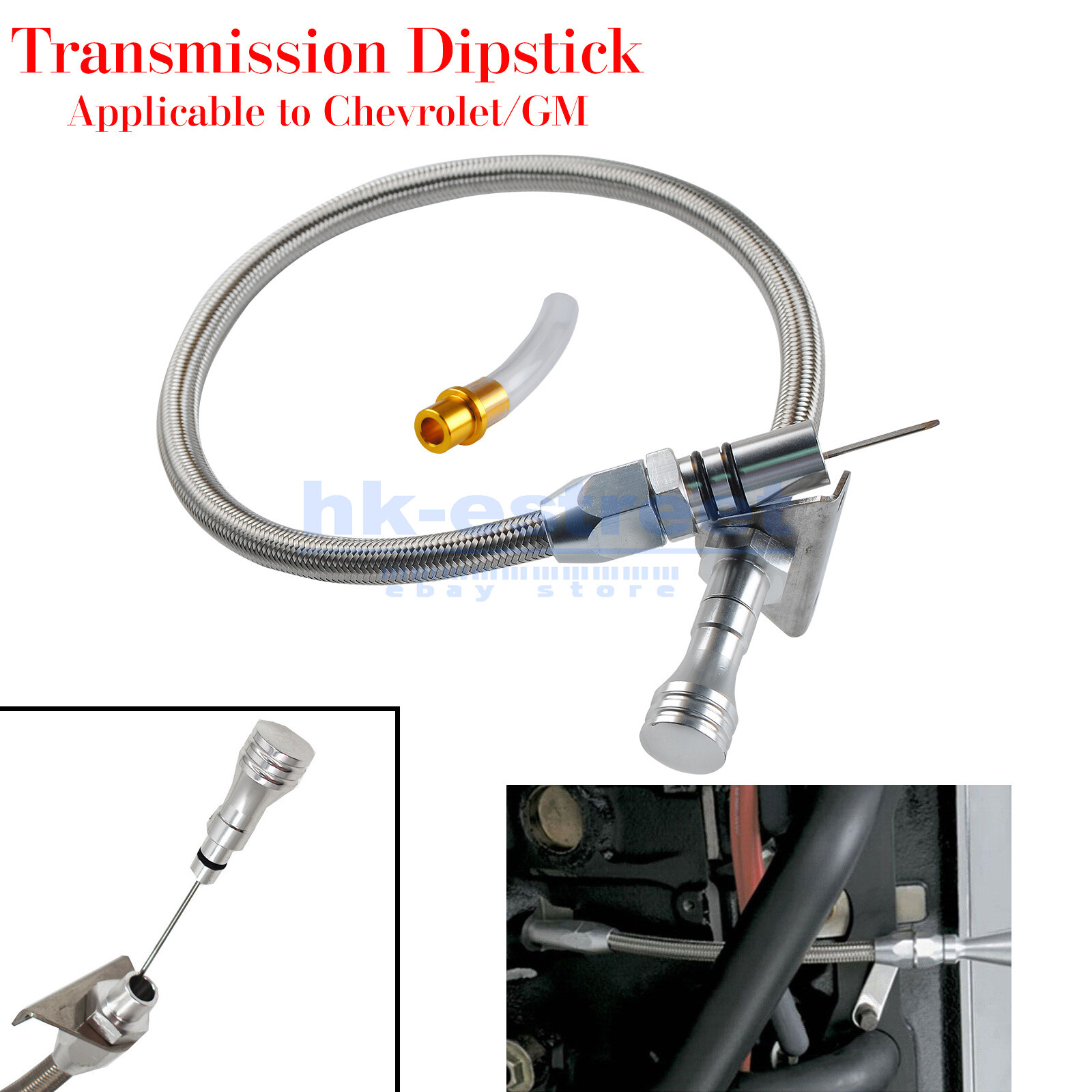 For GM Chevy Flexible Stainless Transmission Dipstick TH350 TH400 Turbo ...