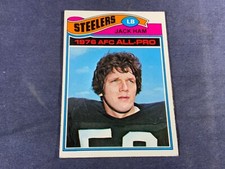 T4-4 FOOTBALL CARD - JACK HAM PITTSBURGH STEELERS - 1977 TOPPS - CARD #140