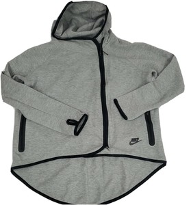 Download NIKE Full Zip Up Long Sleeve Heather Grey Hooded ...