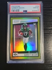 Garrett Wilson 2022 Score Gold Zone 17/50 Rookie PSA 10 #306 Rare JERSEY NUMBER