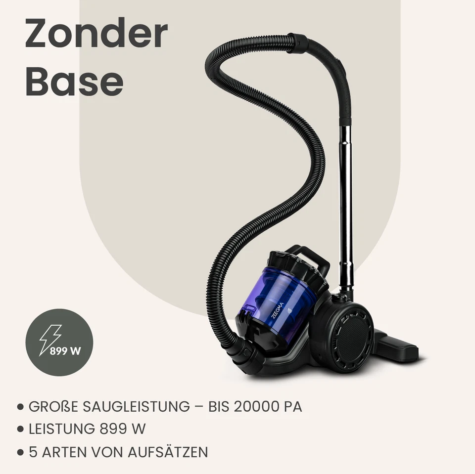 Staubsauger Zyklon Bodenstaubsauger ZEEGMA Zonder Base 4000 Wat HEPA Filter - Bild 4 von 4