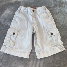 Boy's Size 10 Arizona Jean Co Light Beige Denim Jean Cargo Shorts Summer EUC