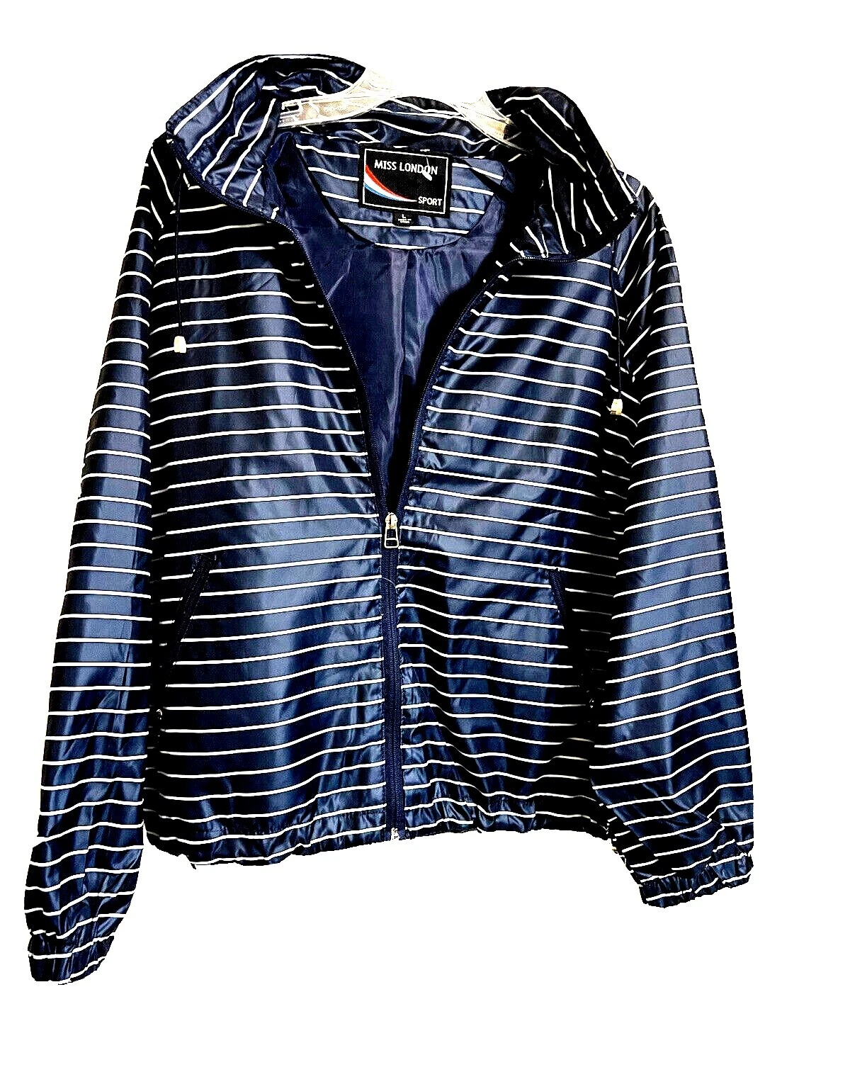 Regular Size Striped Windbreaker Coats, Jackets & Vests for Women