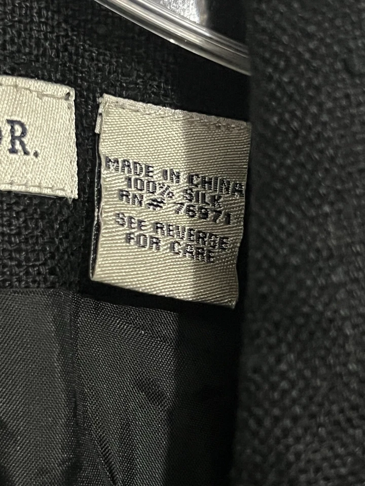 Blazer clásico corpcore vintage Ann Taylor talla 6 negro seda cruda 3 botones para mujer Foto 4 de 4