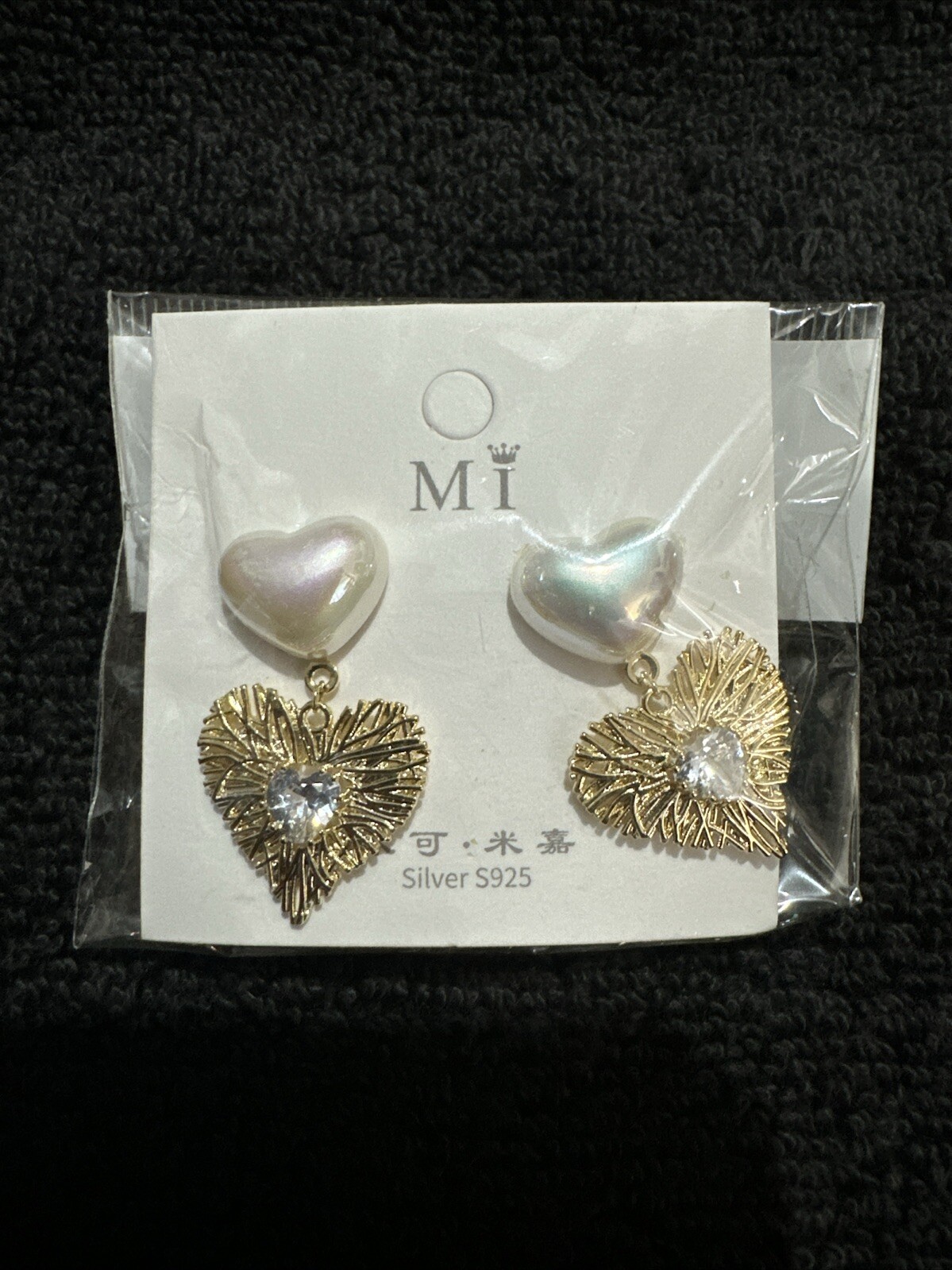 Stud Earrings, 2 Heart Drop Style  Costume Jewellery-image