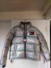 Tommy Jeans Metallic Puffa Coat Women's Size Large New With Tags 