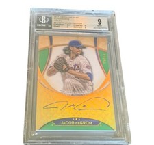 Jacob Degrom Auto BGS 9 Autograph 2017 Topps Five Star Green /15 Mets ON CARD sp