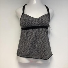 TYR Womens Sonma TTSN7A Black V Neck Racerback Strap Ultra Lite Tankini Sz Large