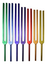 Radical Chakra Colored Tuning Forks - Security Sexual Ego Love Trust w Pouch