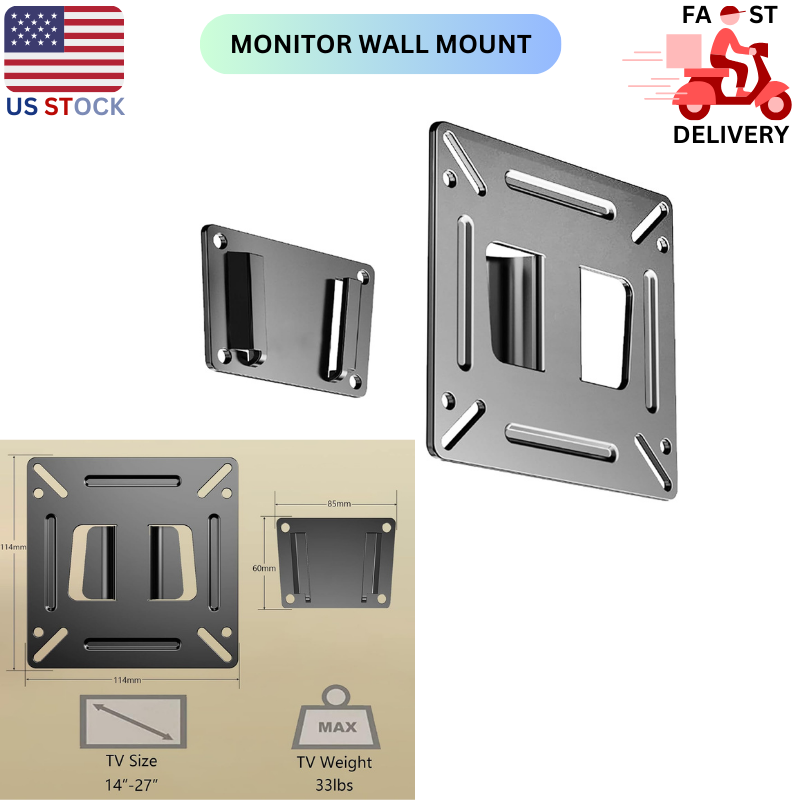 RV TV Mount Monitor Wall Mount Camper 14-24 Inch LED LCD Low Profile Flat Curved-image