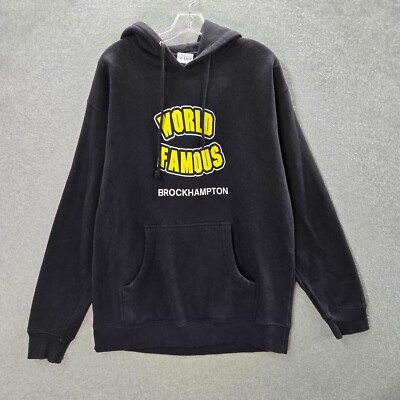 Brockhampton Men Sweatshirt Large Black Hoodie World Famous Pullover