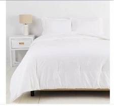 Simply Essential Garment Washed 2-Piece Twin/Twin XL Duvet Cover Set in White