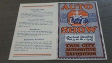 1923 TWIN CITY AUTO SHOW EXPOSITION MINNESOTA BROCHURE PAMPHLET