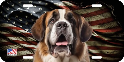 SAINT BERNARD FACE DOG CAN PERSONALIZE NOVELTY METAL LICENSE PLATE H