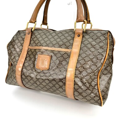 Authentic Celine Hand Travelling Gym Bag Women Beige