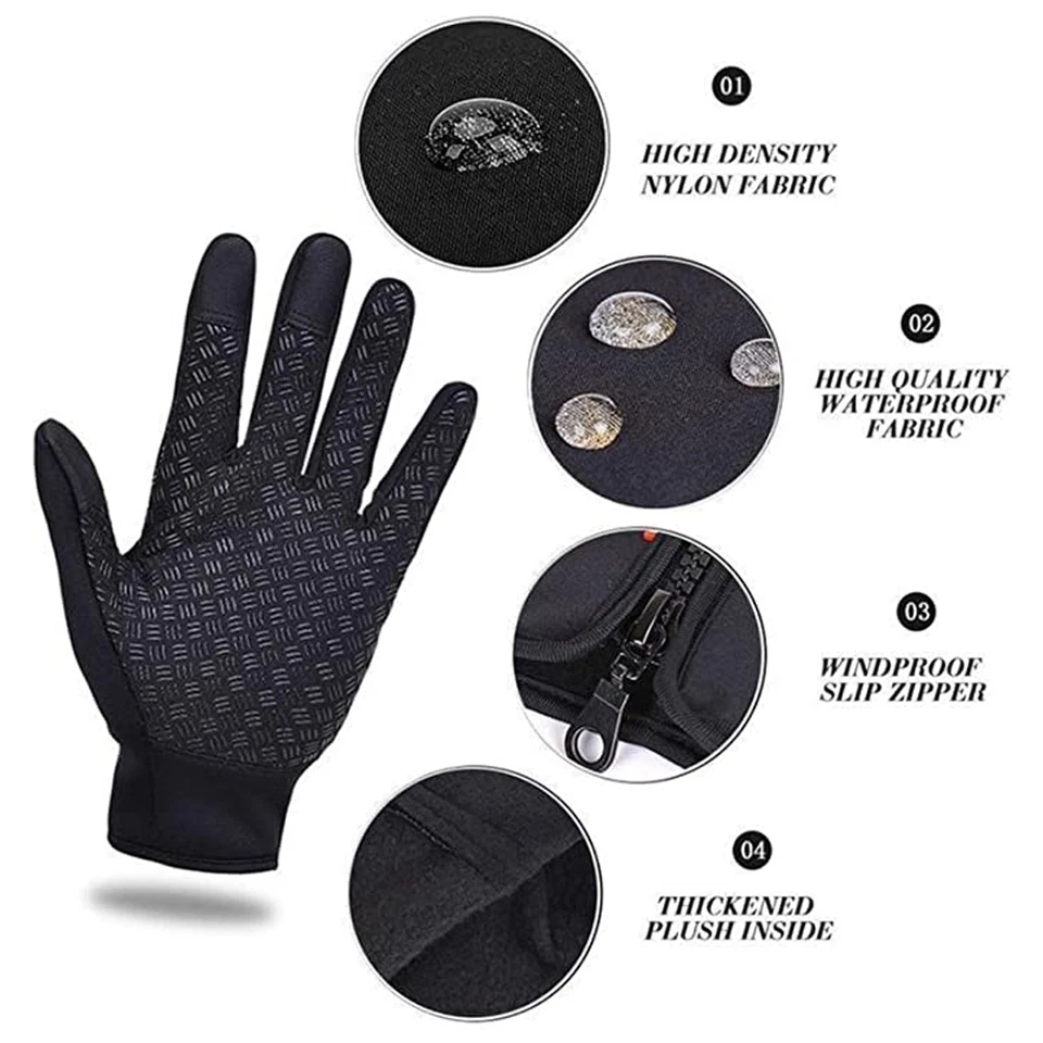 Thermal Windproof Waterproof Winter Gloves Touch Screen Warm Mittens Men Women - Image 4 of 4