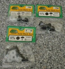 Assorted Sizes BTC Solid Black Eye Animal DOLL Craft Puppet EYES - Older Stock