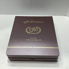 La Flor Dominicana | Oro Tubo Natural Wood Cigar Box Empty - 7.5" x 6.5" x 1.75"
