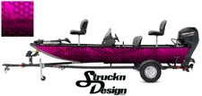 Boat Wrap Hexagon Pink Modern Fishing Abstract Bass Fish Decal Kit Vinyl Graphic