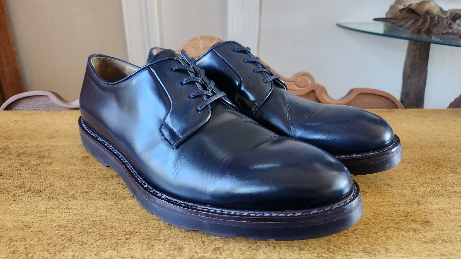 SAOLA Scarpe derby Paul Smith da uomo in pelle blu taglia 11 US 44 IT