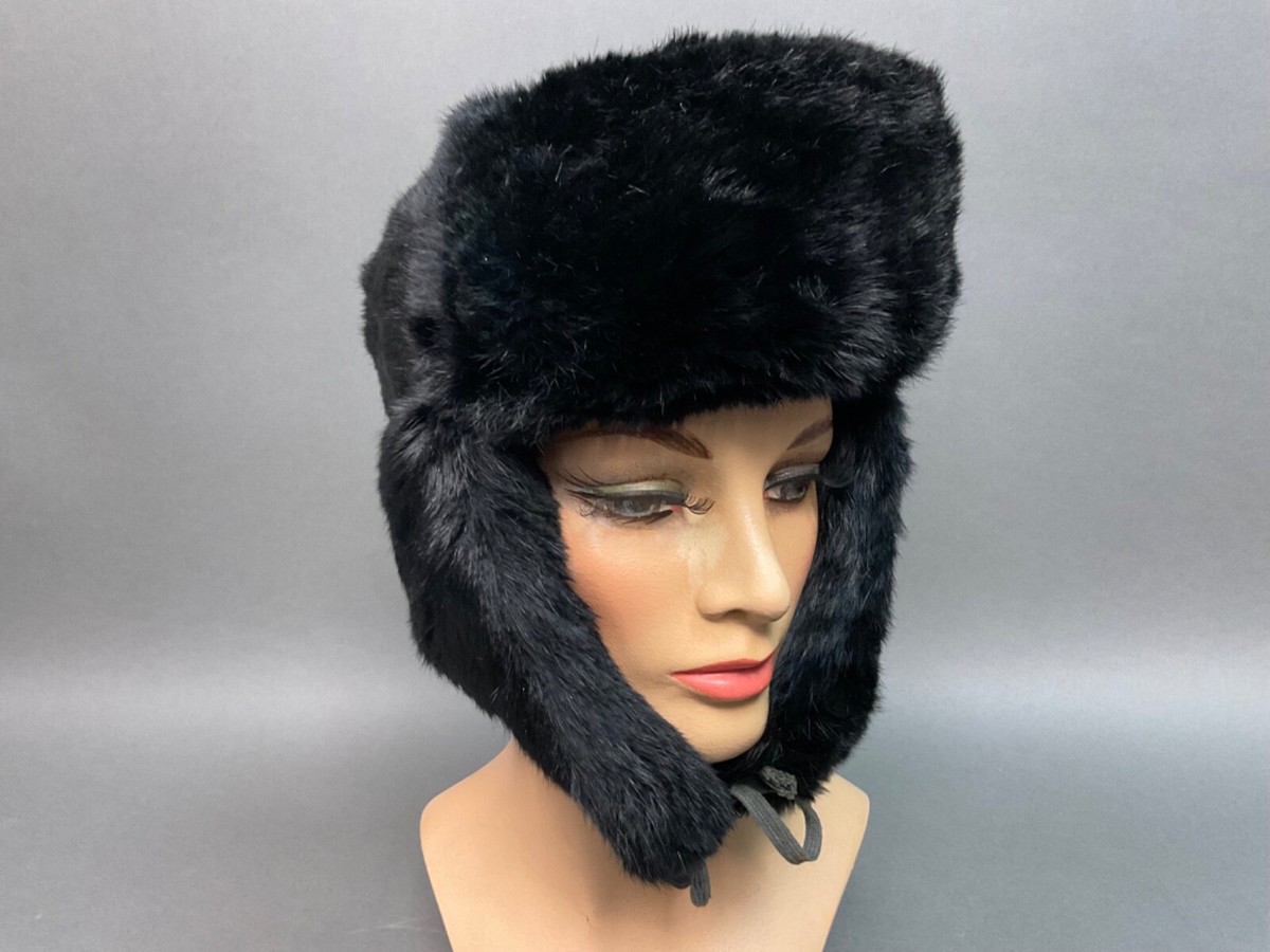Fur Rabbit /Sabel Trapper Ushanka Hat Winter Soviet Union Russia