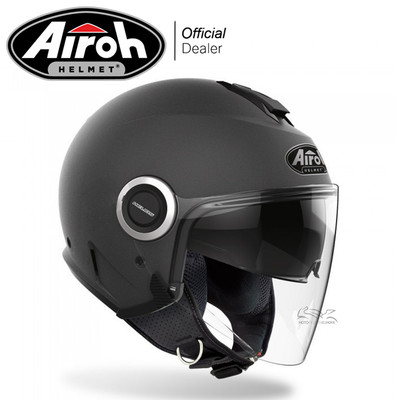 CASCO JET AIROH HELIOS ANTHRACITE TAGLIA L 59 cm VISIERA LUNGA DOPPIA VISIERA OC