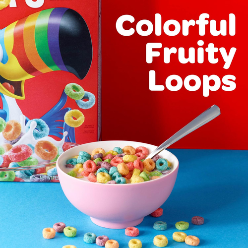 Kellogg’S Froot Loops Breakfast Cereal, Good Source of Fiber, 15G Whole Grain, G - Picture 3 of 12